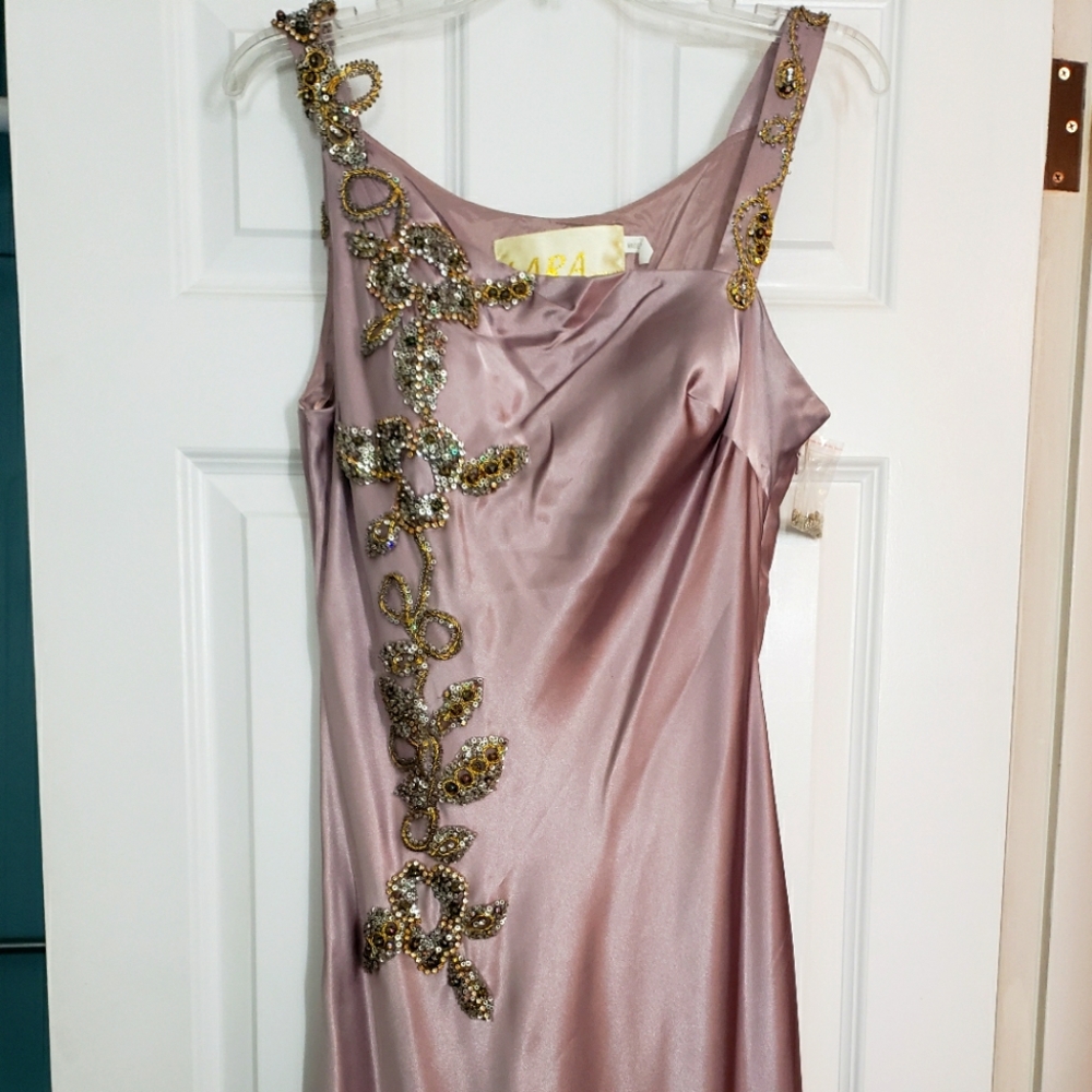 Floor length beaded gown